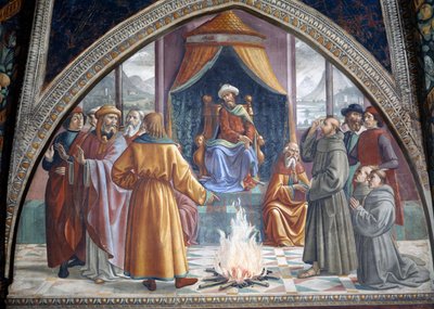 The Trial by Fire, St. Francis Before the Sultan of Egypt, Scene from a Cycle of the Life of St. Francis of Assisi, 1486 by Domenico Ghirlandaio